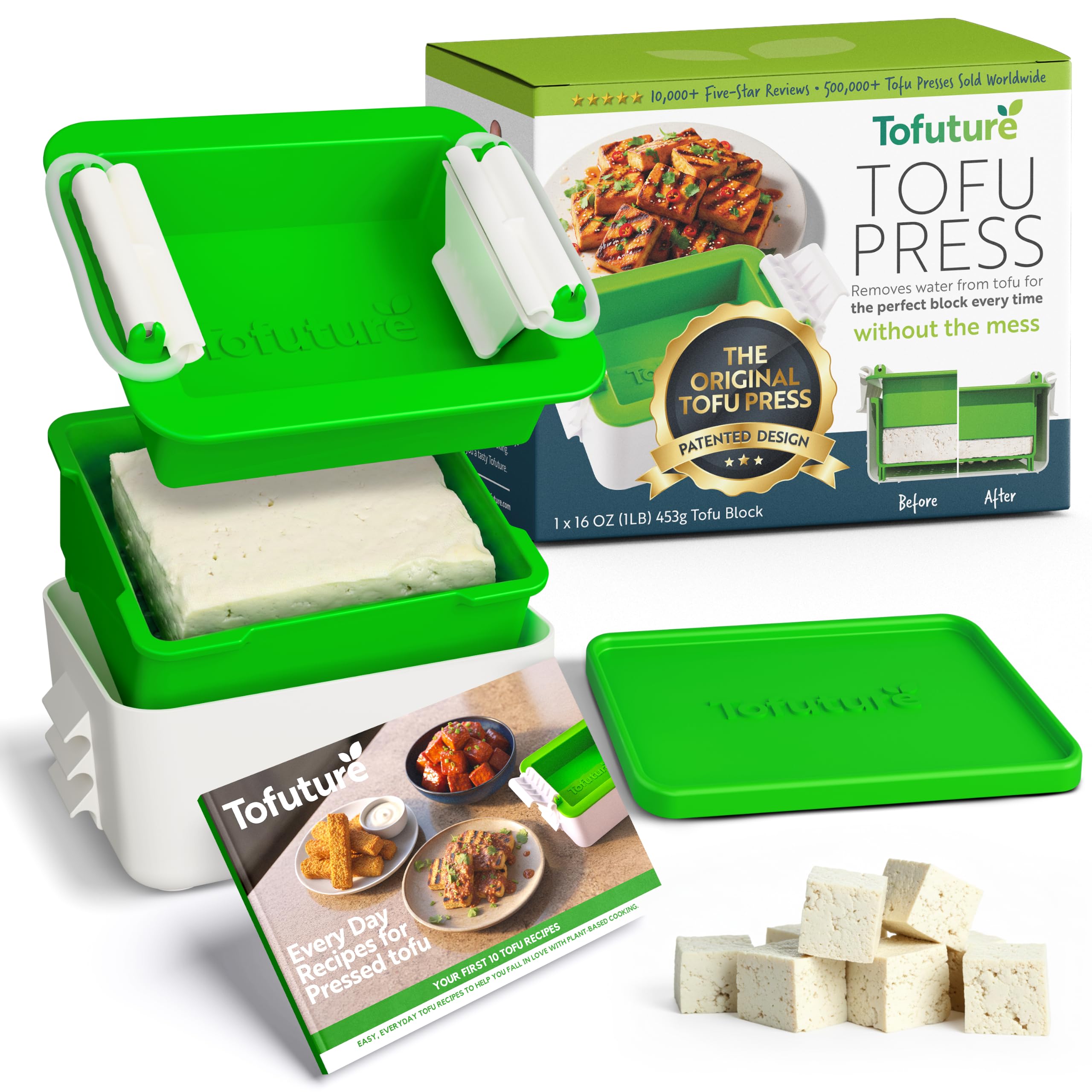 衛生日用品 TOFO Tofuture Tofu Press | Patented Self-Contained | Vegan, Fits 8-16